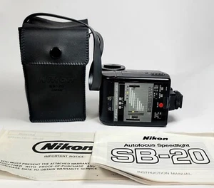 🔥 Nikon Speedlight SB-20 Shoe Mount Flash with Soft Case 4 Repair Parts Only 🔥 - Picture 1 of 11
