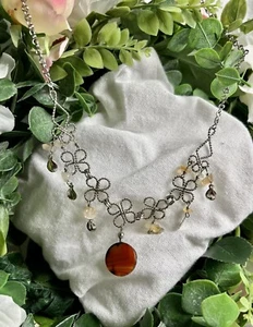 Handmade Alpaca Silver Necklace, Carnelian Agate (17”) - Picture 1 of 1