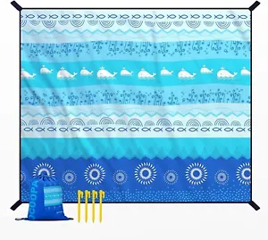 New! OCOOPA Diveblues Beach Blanket Sand proof 10'X 9' Fits 6-8 Adults Easy Pack - Picture 1 of 56