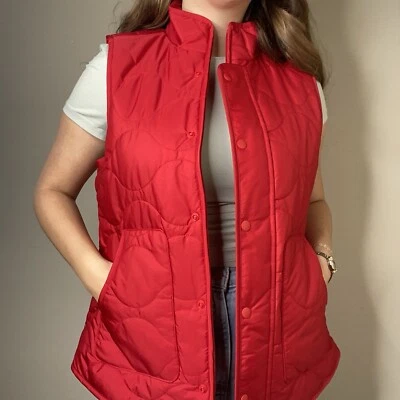 Colete acolchoado vermelho brilhante Croft & Barrow forrado de lã tamanho pequeno novo com etiquetas feriado - Imagem 1 de 4