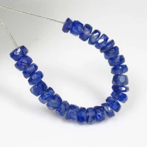 6.20 Ct Natural Diffusion Blue Sapphire Round 26 Drilled Beads,Sri Lanka-A1890 - Picture 1 of 2