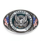 Western style U.S.A. American flag eagle metal alloy fashion Men Belt Buckl.$r