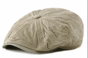 Newsboy cap WASHED COTTON CANVAS size 57 to 59cm adjustable - Picture 1 of 11