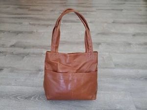 Distressed Tan Leather Shoulder Bag, Everyday Retro Handbags, Cloe - Picture 1 of 9