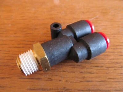 SMC Push-to-Connect Giratorio WYE Y MONTAJE 5/16" OD Tubo x 1/4" MPT (W-76) Foto 1 de 2