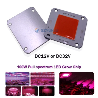 DC 12V 32V High Power led chip 100W Full Spectrum 380-840NM DIY LED Grow light - Image 1 of 4