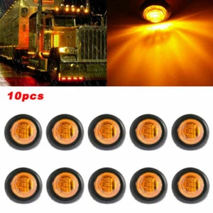 10x 3/4" Truck Trailer Side Marker Lights Round Amber Bullet LED Clearance Light - Picture 1 of 12