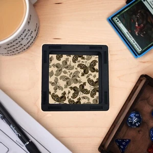 Mini Dice Tray/Token Pot, Sepia Butterfly Pattern Small Single Dice Tray D&D - Picture 1 of 1