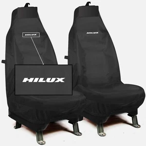 FOR TOYOTA HILUX -HEAVY DUTY FRONT 2X PREMIUM SEAT COVERS WATERPROOF BLK - Picture 1 of 3
