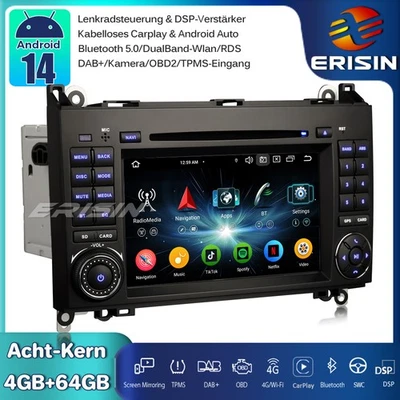 CarPlay Android 14 Autoradio GPS Mercedes A/B Klasse Vito Sprinter Viano Crafter - Bild 1 von 4