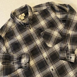 Camisa de Franela a Cuadros de Colección Woolrich Para Hombre XL Blanca Negra Bolsillo - Imagen 1 de 7