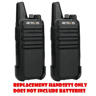 2 Pack Retevis RT22 Walkie Talkie Replacement Handsets - NO BATTERIES - Image 1 of 2