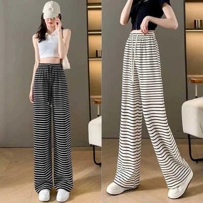 Fashionable Striped Trousers for Women Ideal for Daily Wear and Vacations - Image 1 of 4