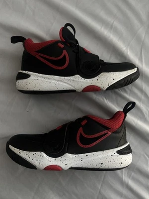 Nike Boy's Team Hustle D11 Basketball Sneakers - Sz 13C Black/Red (DV8994-003) - Image 1 of 4