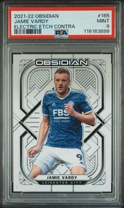 2021-22 Panini Obsidian Electric Etch Contra /9 Jamie Vardy #165 PSA 9 Leicester - Bild 1 von 3