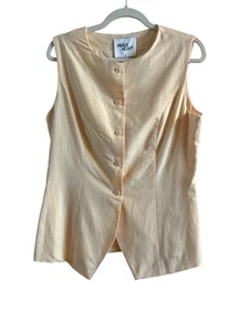 Paper Heart NWT Butter Yellow Linen Blend Vest And Skirt Medium Aussie Design - Picture 1 of 19