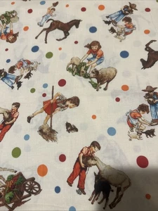 Peas And Carrots American Jane Cotton Fabric Cream Bthy - Picture 1 of 4