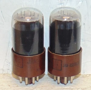 NOS MATCH PAIR TUNG-SOL JAN CTL 6SU7GT 6SL7 TUBES BLACK GLASS ROUND PLATES 1940S - Picture 1 of 4