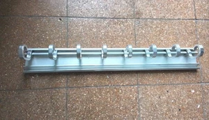 Alt Fleischer Metzger Hakenleiste Aluminium 8 Haken Garderobe 76cm lang - Bild 1 von 11