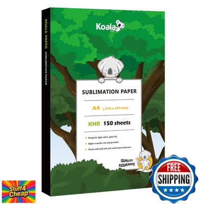 Бумага сублимационная Koala 150 листов A4 8,3x11,7 дюйма для теплопередачи подарки сделай сам - Изображение 1 из 4
