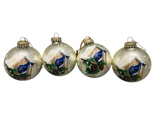 Set of 8 Vintage Christmas Round Ornaments Snowmen Santa Holiday Christmas Tree - Picture 1 of 12