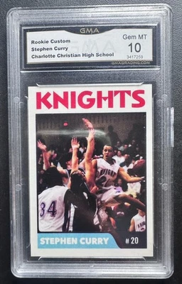 Rookie Custom Stephen Curry Charlotte Christian H.S. 2005 GMA 10 Edición Limitada Foto 1 de 4