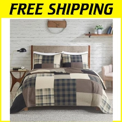 Rustic Winter Hills Reversible Quilt - 3-Piece Full/Queen Set for All Seasons - Image 1 of 4