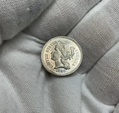 1880 Nickel Three-Cent Piece Raw PROOF Directly From Dansco R121 - Image 1 of 4