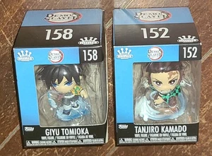 Figuras de vinilo Funko Minis Demon Slayer #152 TANJIRO KAMADO y #158 GIYU TOMIOKA - Imagen 1 de 4