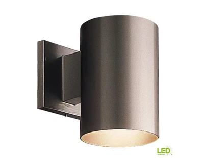 Progress Lighting Cylinder Collection 5" Antique Bronze Modern Outdoor LED Wall - Image 1 of 4