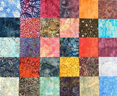 (100) 5" Squares BALI BATIK Charm Pack Quilt Fabric Bundle - Image 1 of 4
