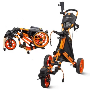 FLAGTAG Golf Push Cart 3 Rad mit 360 drehbarem Vorderrad, leicht und Fo... - Bild 1 von 8