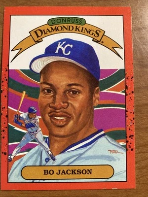 1990 Donruss  Diamond Kings #1 Bo Jackson Kansas City Royals - Image 1 of 2