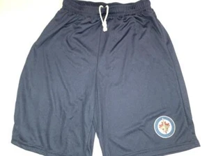 PANTALONES CORTOS DE POLIÉSTER WINNIPEG JETS 0724-9 para hombre con bolsillos azul marino nuevos - Imagen 1 de 1
