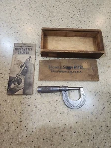 Vintage Micrometer by Brown & Sharpe With Box And Original Manual - Picture 1 of 5
