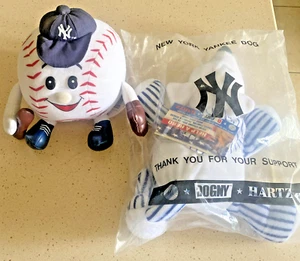 VINTAGE VTG MLB New York Yankees Baseball Plush 2001 + Yankee Dog Free Shipping - Picture 1 of 9