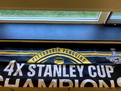 Флаг Pittsburgh Penguins 4x издание Кубка Стэнли чемпионов 3 x 5 - Изображение 1 из 2