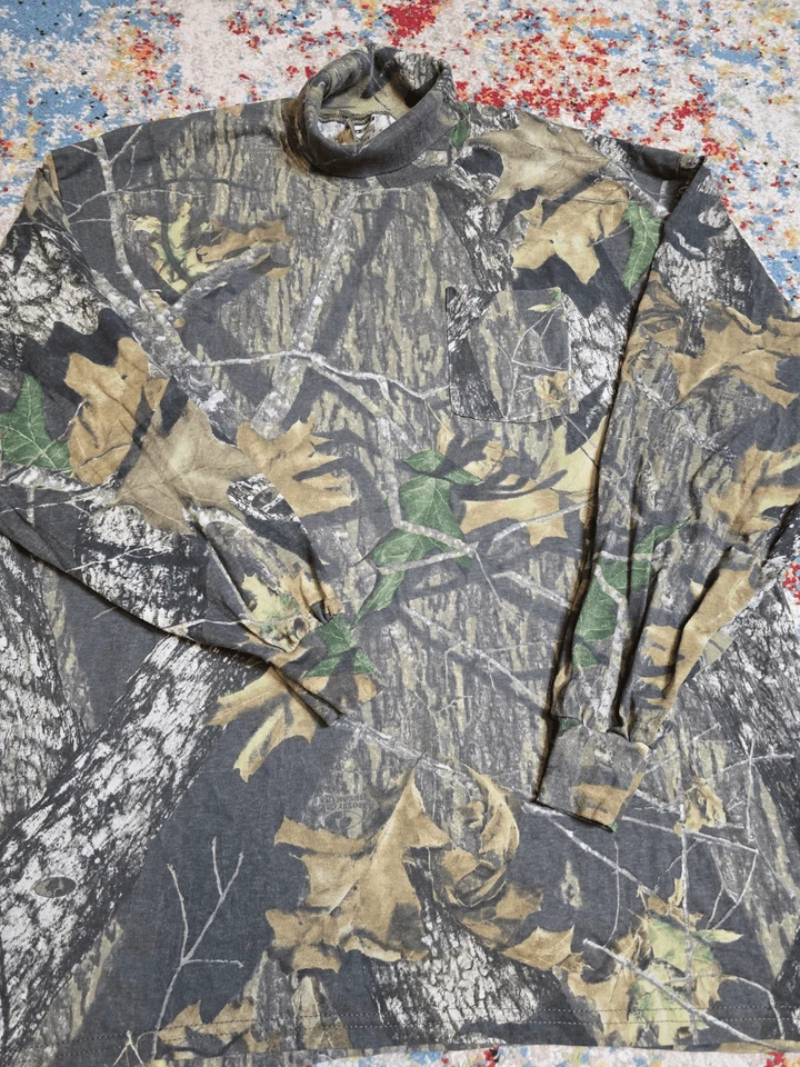 Camiseta de manga larga vintage años 90 Jerzees Mossy Oak BreakUp camuflaje cuello alto talla 2XL Foto 1 de 4