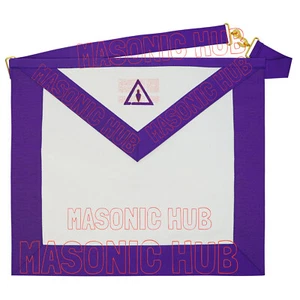 Cryptic Mason Left Break Masonic Lodge Lambskin Apron  Royal & Select Trowel - Picture 1 of 4