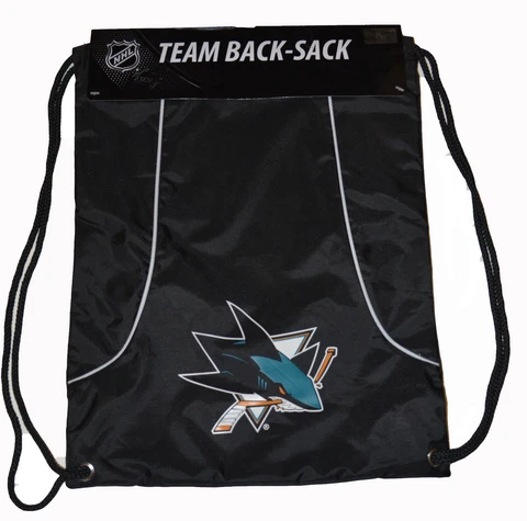 Concept One San Jose Sharks NHL Hockey Nylon Drawstring Back Pack Gym Back Sack Cover