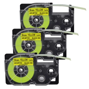 Cartucho de cinta amarillo fluorescente 3PK XR-9FYW para impresora de etiquetas Casio KL-60 EZ - Imagen 1 de 10
