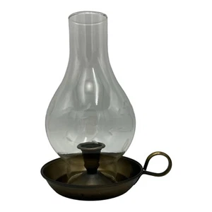 Princess House Heritage Brass Candle Stick Hurricane Chamber Lamp - Picture 1 of 7