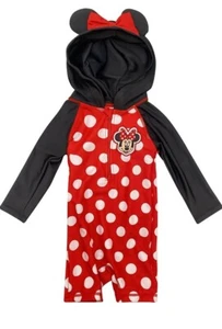 18M Minnie Mouse Swim Sunsuit Baby Disney UPF 50 Full body Suit w/Hood 18 month - Picture 1 of 5