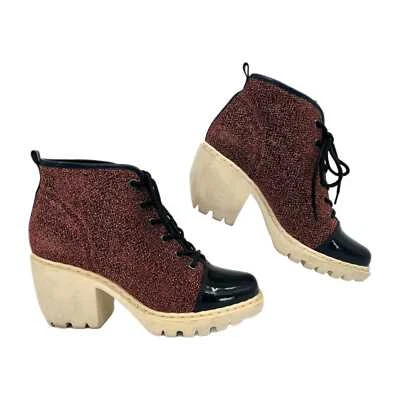 Botas de salto grunge de cobre metálico cerimônia de abertura | UE tamanho 38 - Imagem 1 de 4