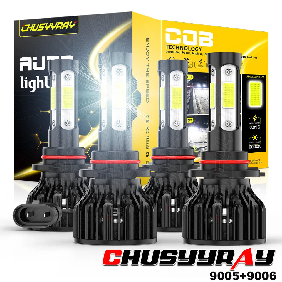 Kit combo de lâmpadas de farol alto baixo 6000K para Chrysler 300M 1999-2004 LED - Imagem 1 de 4