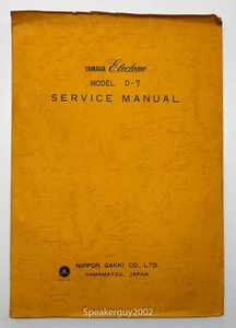 Manuale di servizio organo originale Yamaha Electone -- D-7 - Foto 1 di 1