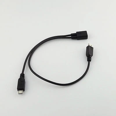 Cavo Caricatore Dati Micro USB 2.0 Femmina a Doppio 2 Maschio Sdoppiatore Y Prolunga - Immagine 1 di 4