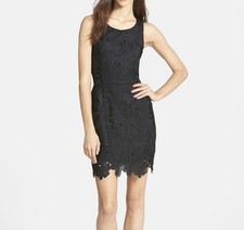 ASTR the label black floral sheath dress women's size Large