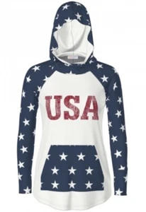 Lularoe S 4TH of JULY AMBER HOODIE USA STARS PATRIOTIC *NWT* - Picture 1 of 1