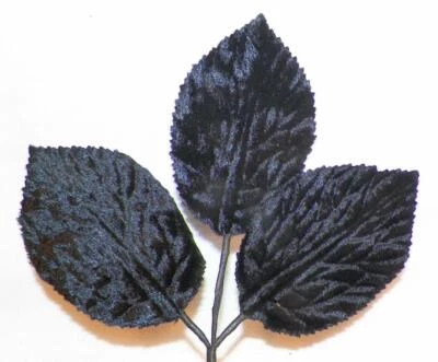 Antique Black Velvet & Silk Leaves Hat Making Millinery Victorian Edwardian - Image 1 of 4